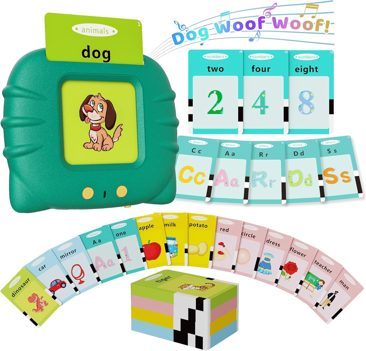 Toddler Toys Talking Flash Cards for 1 2 3 4 5 6 Year Old Boys and Girls